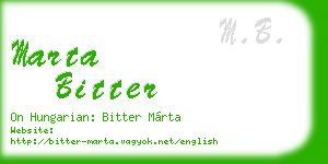 marta bitter business card